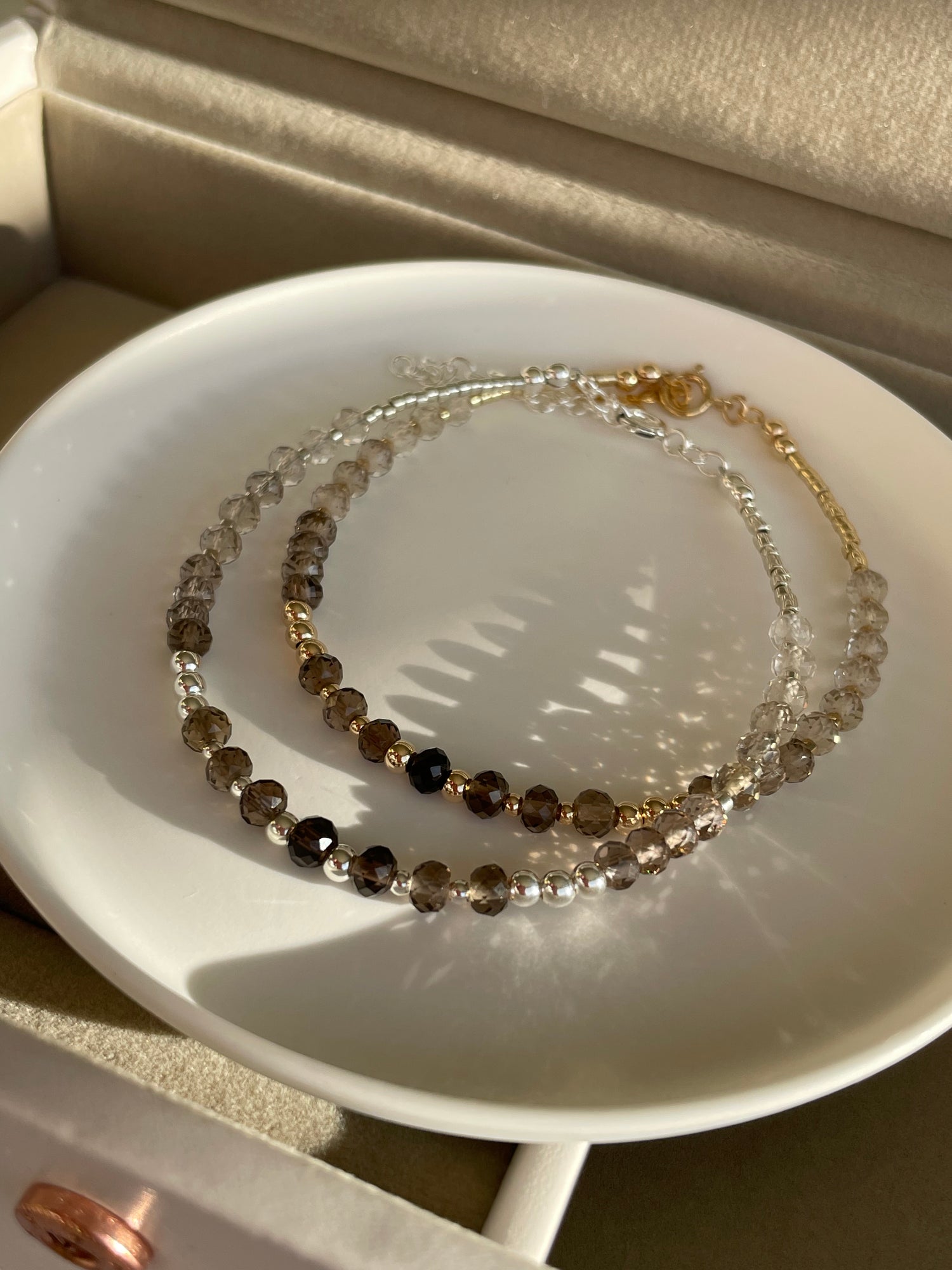 Smoky Quartz crystal bracelet for protection and gounding energies