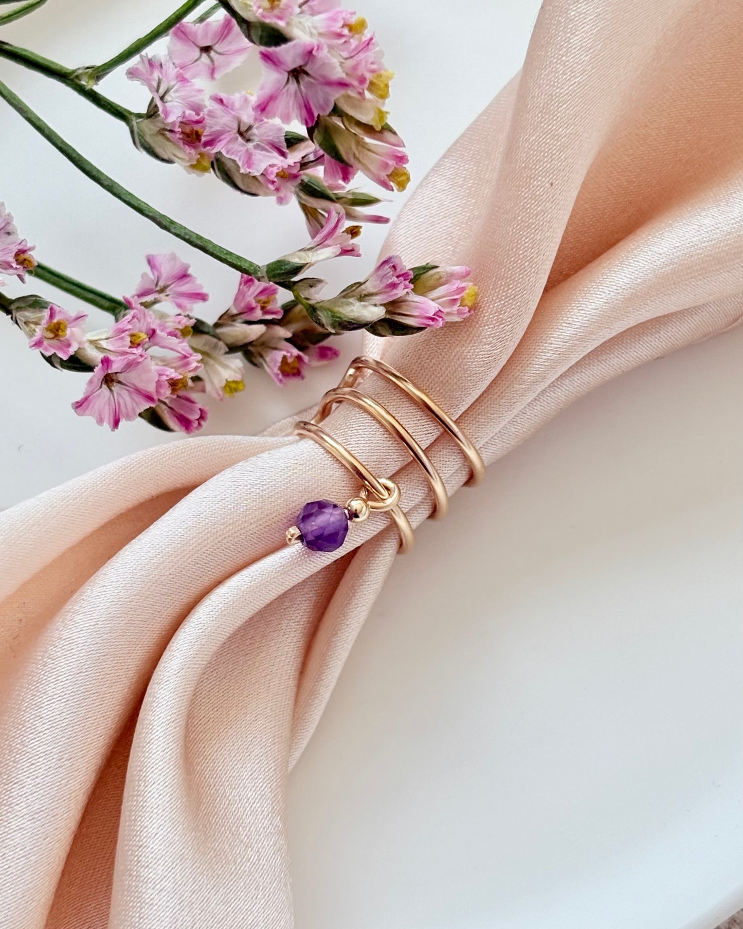 Amethyst Ear Cuff | 925 Sterling Silver / 18k Gold Filled