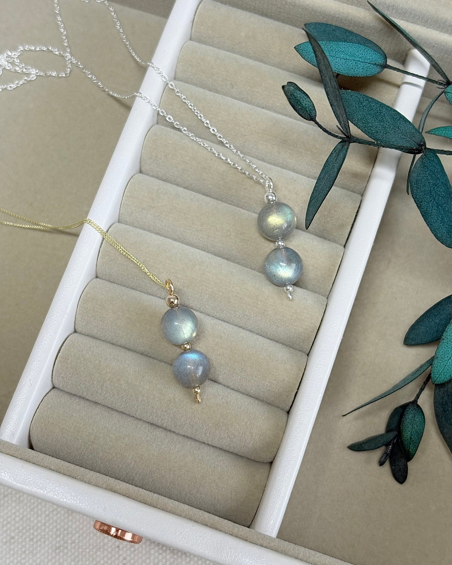 Strength + Perseverance Labradorite Orb Necklace