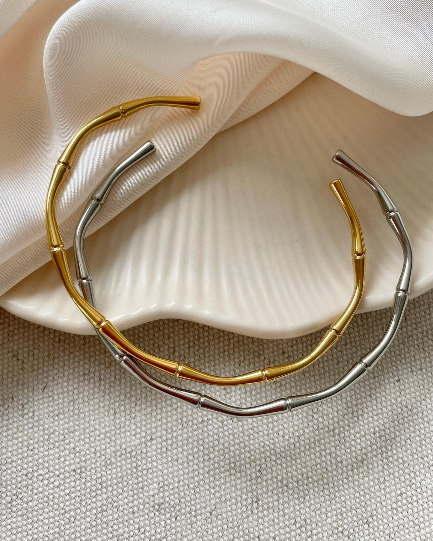 Waterproof + Tarnish Free: Adjustable Grace Bangle