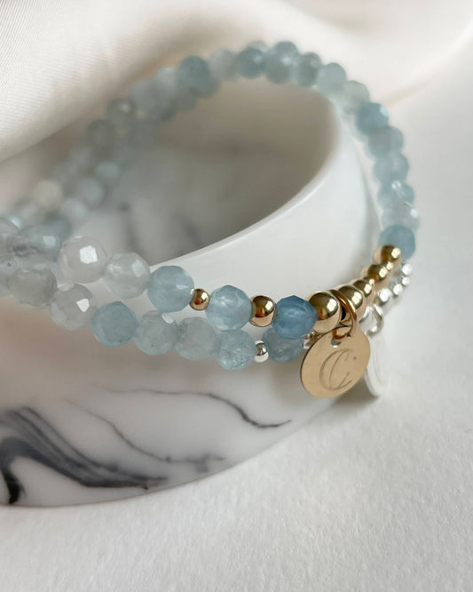 Aquamarine Birthstone Bracelet for March