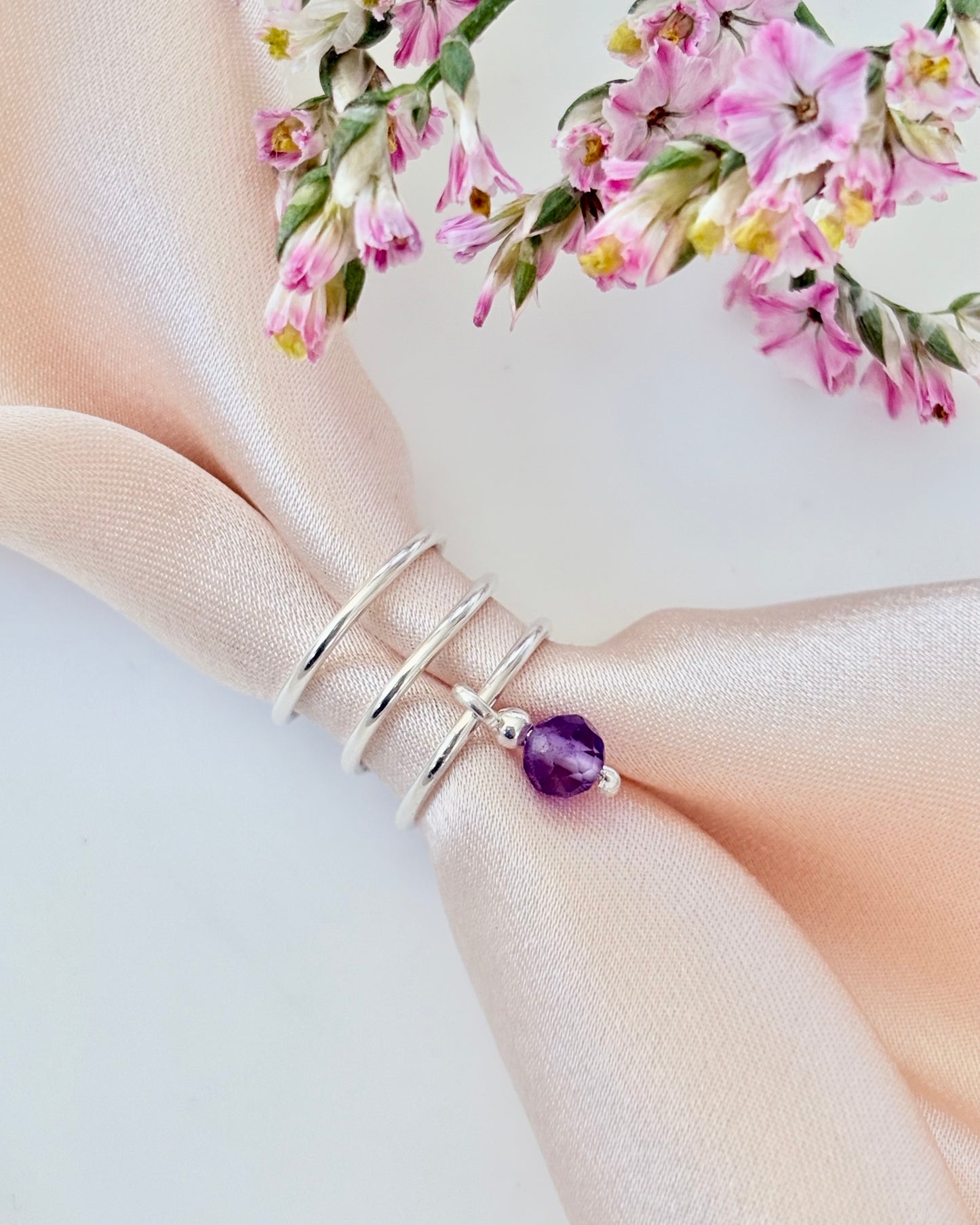Amethyst Ear Cuff | 925 Sterling Silver / 18k Gold Filled
