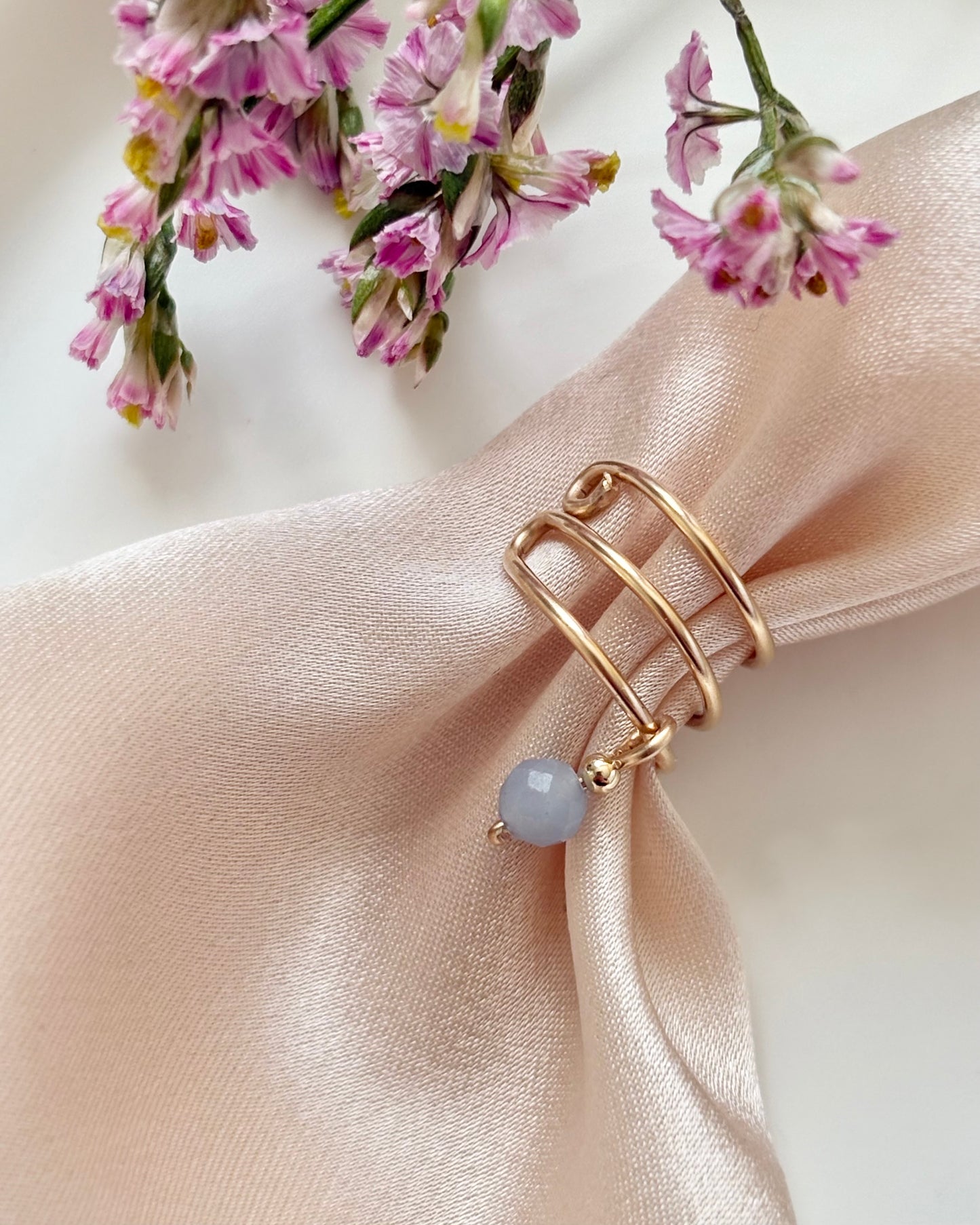 Angelite Ear Cuff | 925 Sterling Silver / 18k Gold Filled