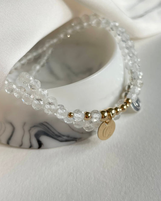 Modern April Birthstone Bracelet made with White Tops