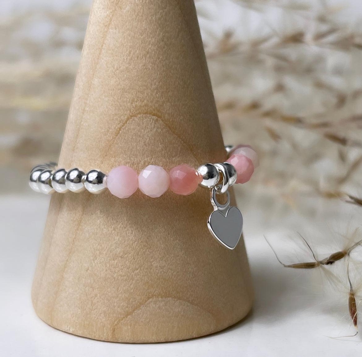 Natural Pink Opal Crystal Ring