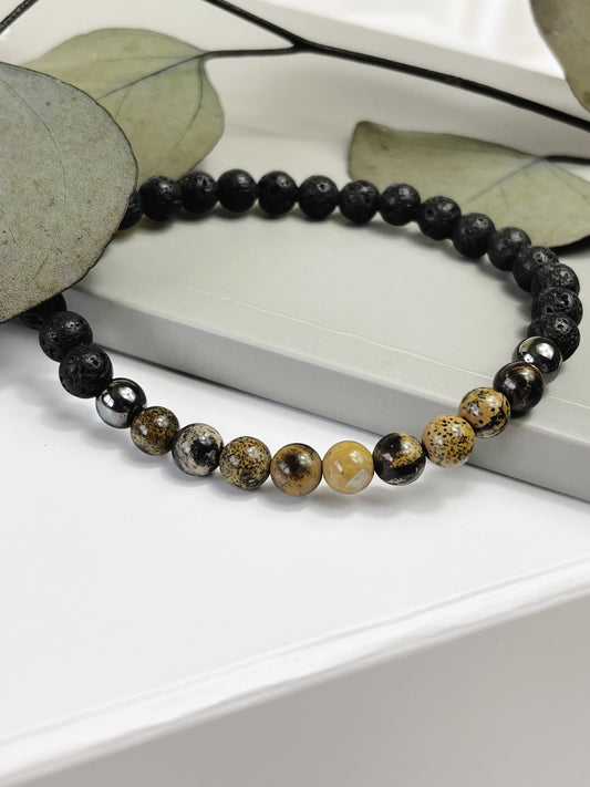 Tranquility and Strength - Hematite & Lava Bead Bracelet