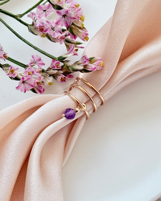 Amethyst Ear Cuff | 925 Sterling Silver / 18k Gold Filled