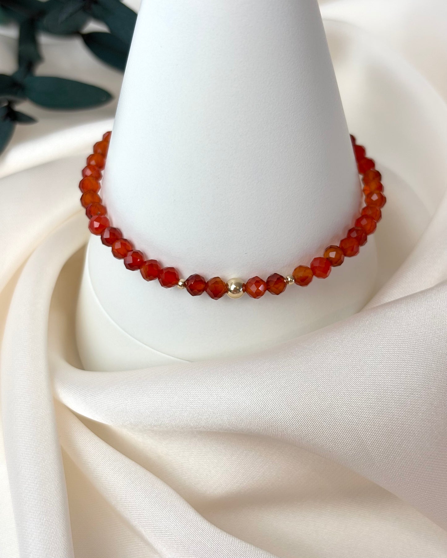 Confidence + Motivation | 14ct Solid Gold Carnelian Bracelet