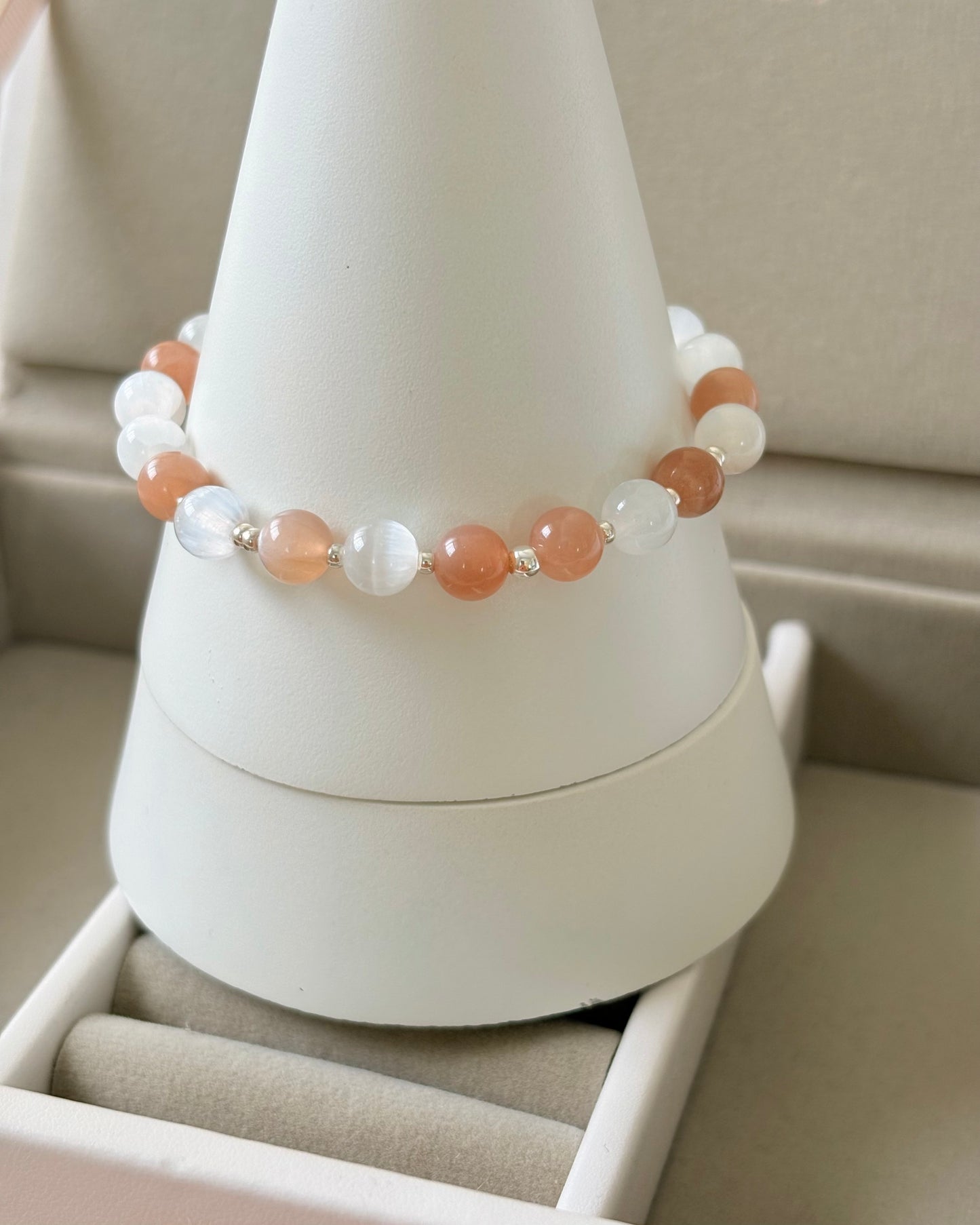 Purity + Power | Peach Sunstone + Selenite Bracelet