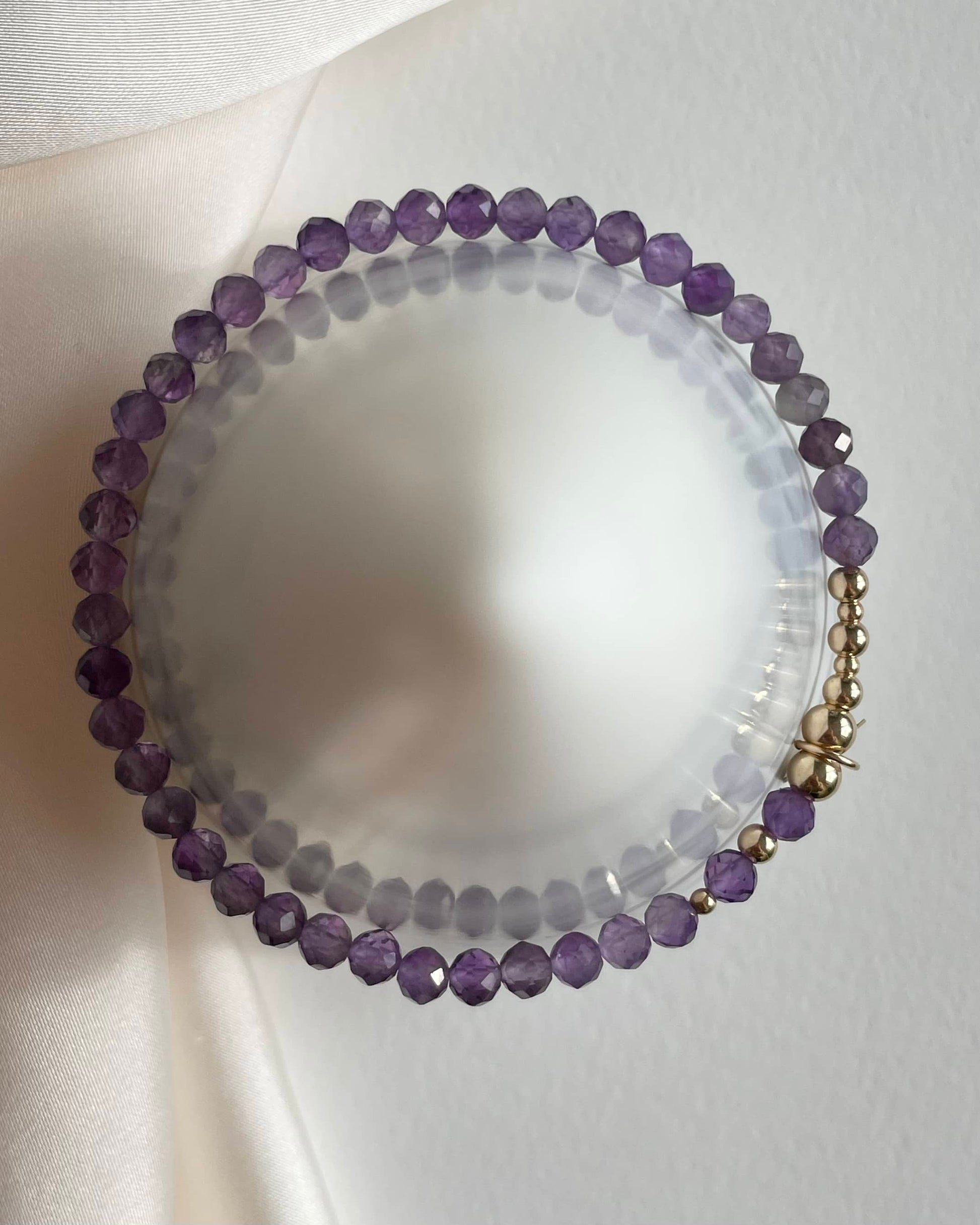 Gold Filled Stretch Amethyst Bracelet