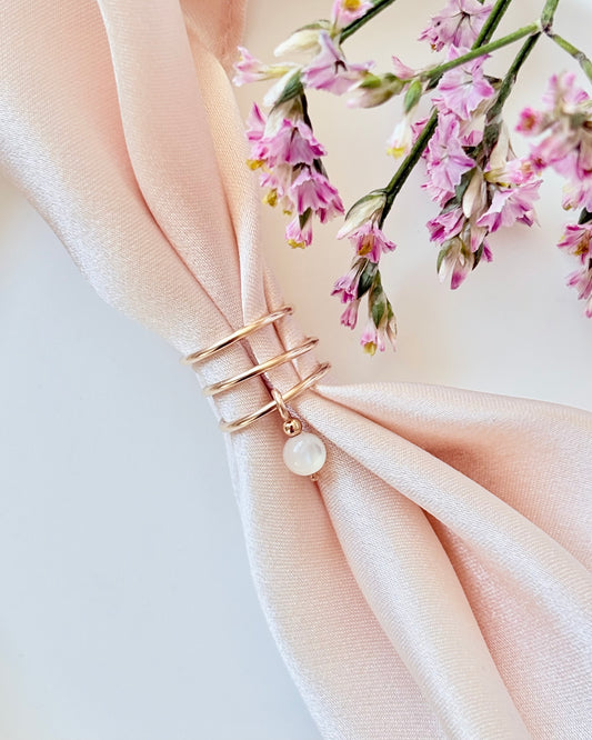 Mother of Pearl Ear Cuff | 925 Sterling Silver / 18k Gold Filled