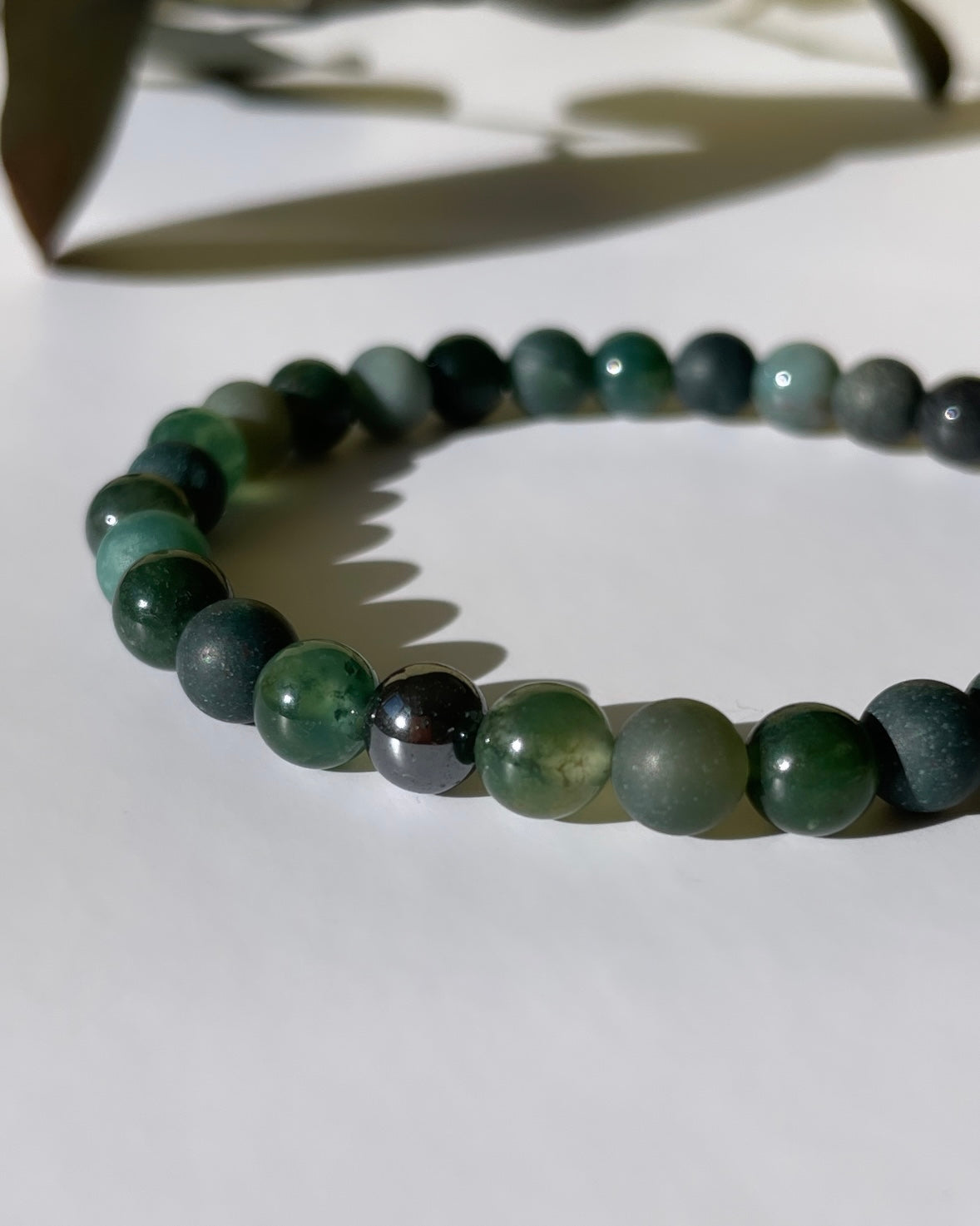 Grounding & Positivity Moss Agate Bracelet