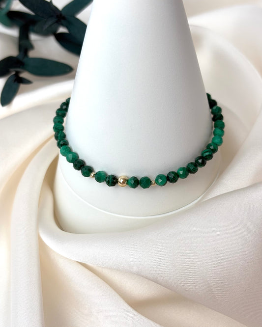 Love + Light | 14ct Solid Gold Malachite Bracelet