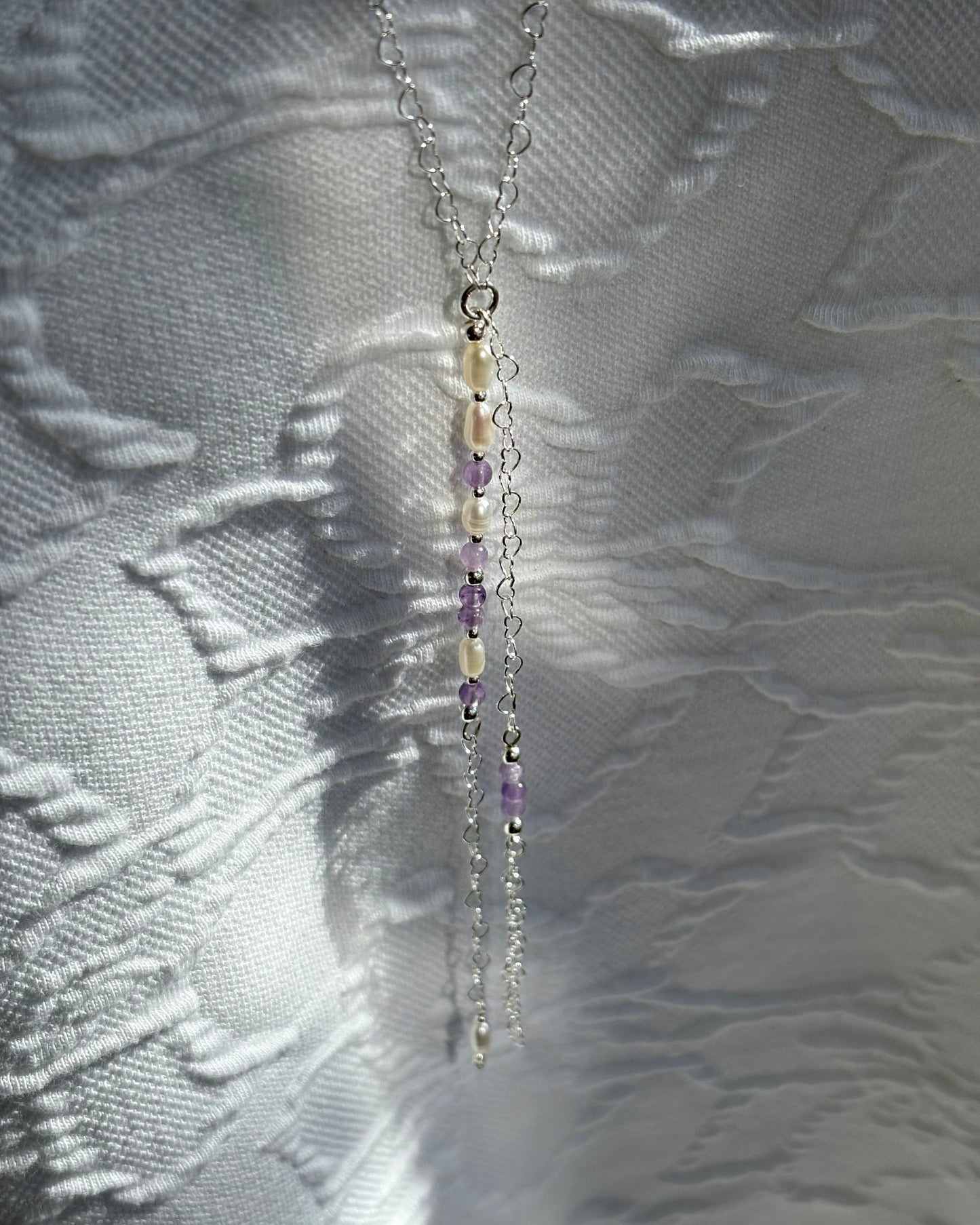 Purity + Peace | Lilac Amethyst & Fresh Water Pearl Necklace