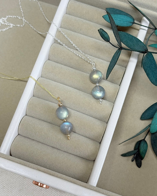 Strength + Perseverance Labradorite Orb Necklace