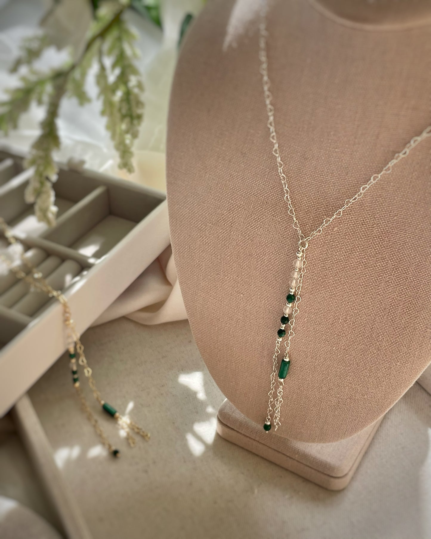 Protection + Guidance | Malachite & Moonstone Necklace