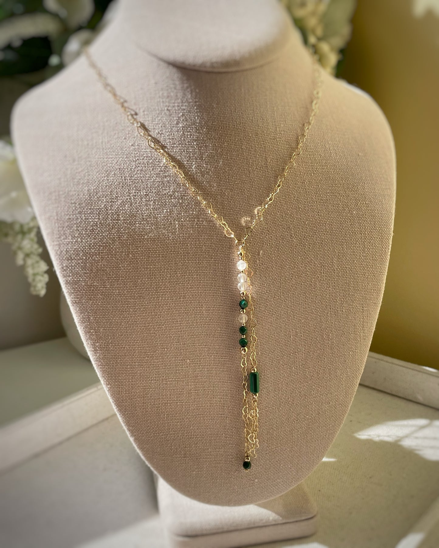 Protection + Guidance | Malachite & Moonstone Necklace