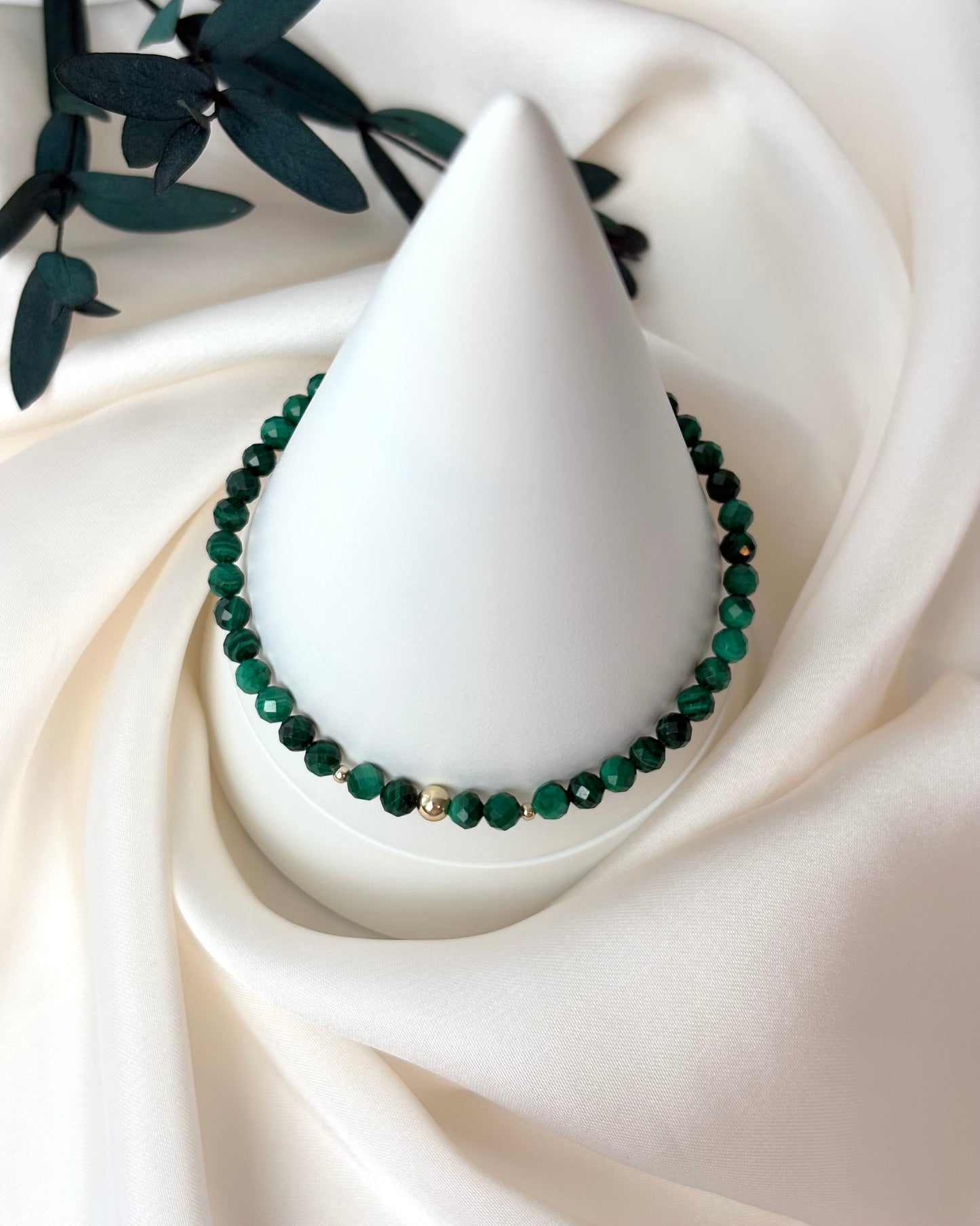 Love + Light | 14ct Solid Gold Malachite Bracelet