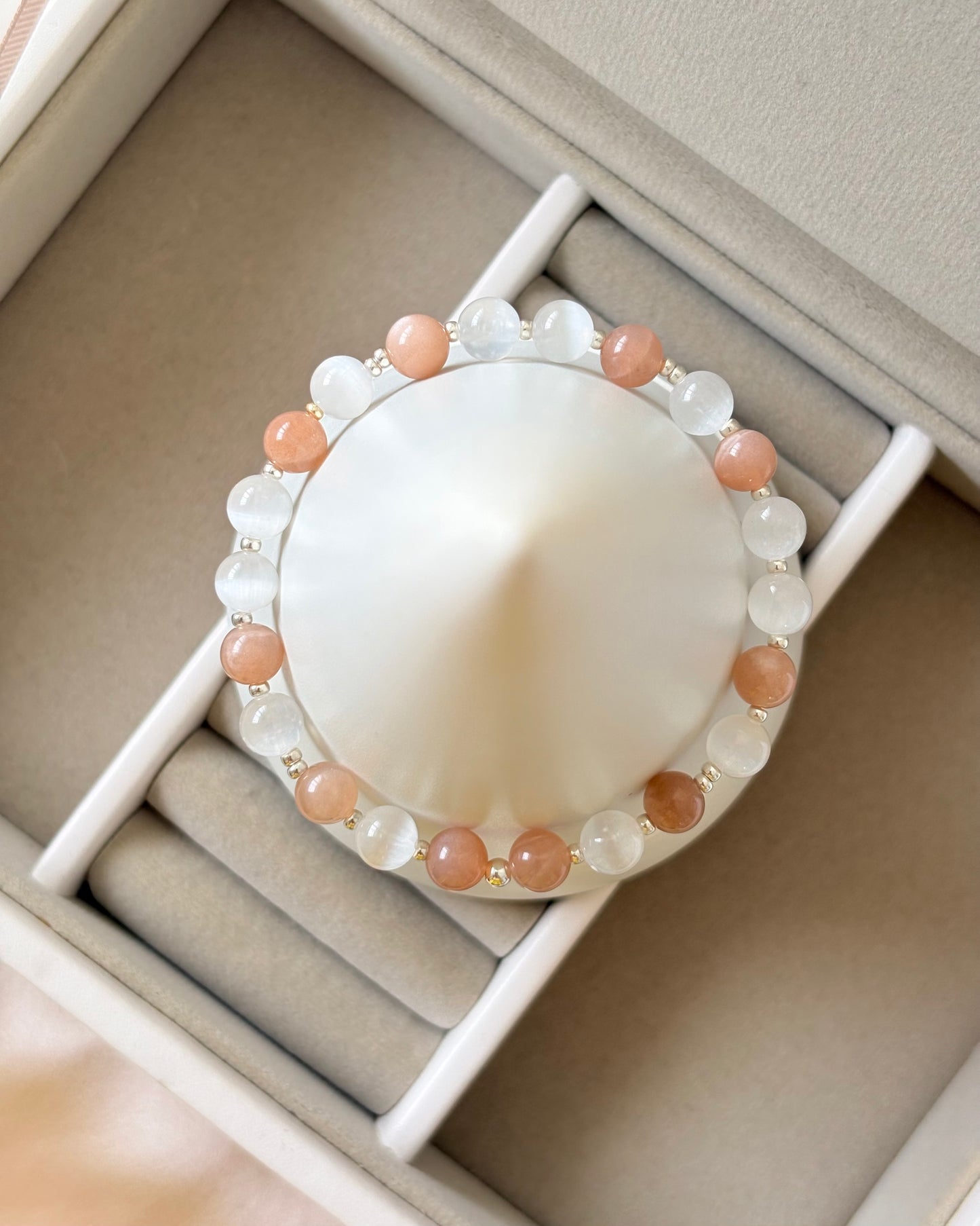 Purity + Power | Peach Sunstone + Selenite Bracelet