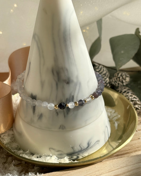 Limited Edition: Iolite with Sunstone + Chalcedony