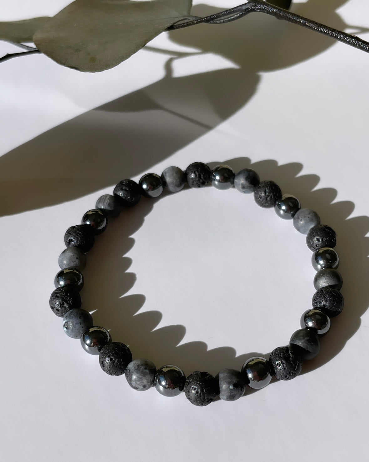 Strength & Grounding - Larvakite, Hematite And Larva Beads