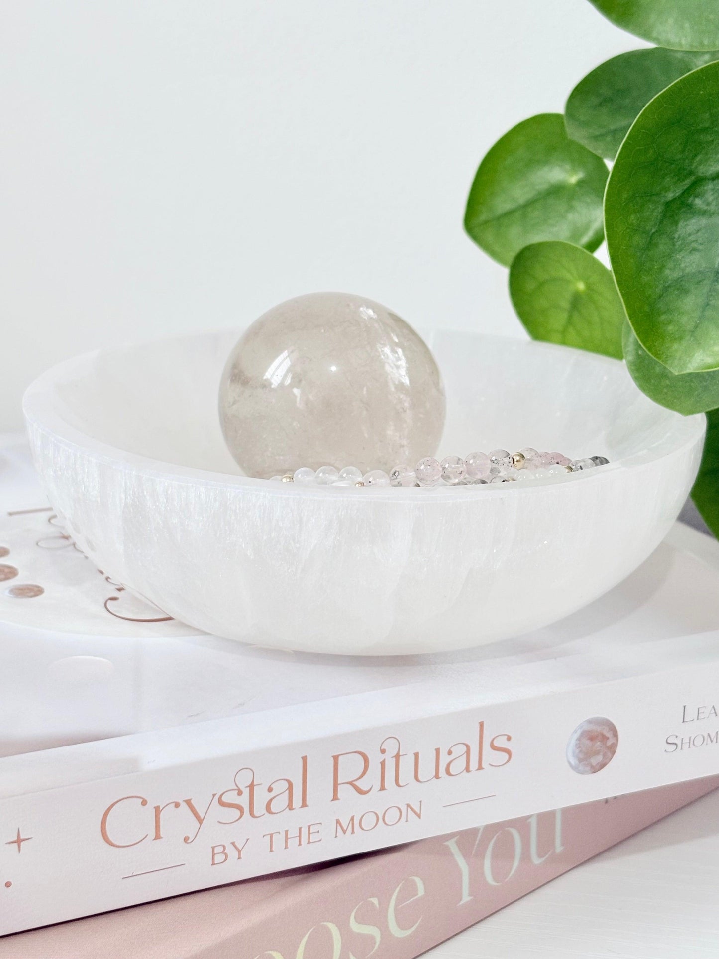 Large White Selenite Charging Bowl