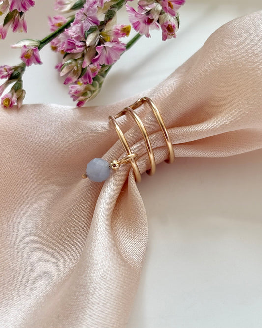 Angelite Ear Cuff | 925 Sterling Silver / 18k Gold Filled