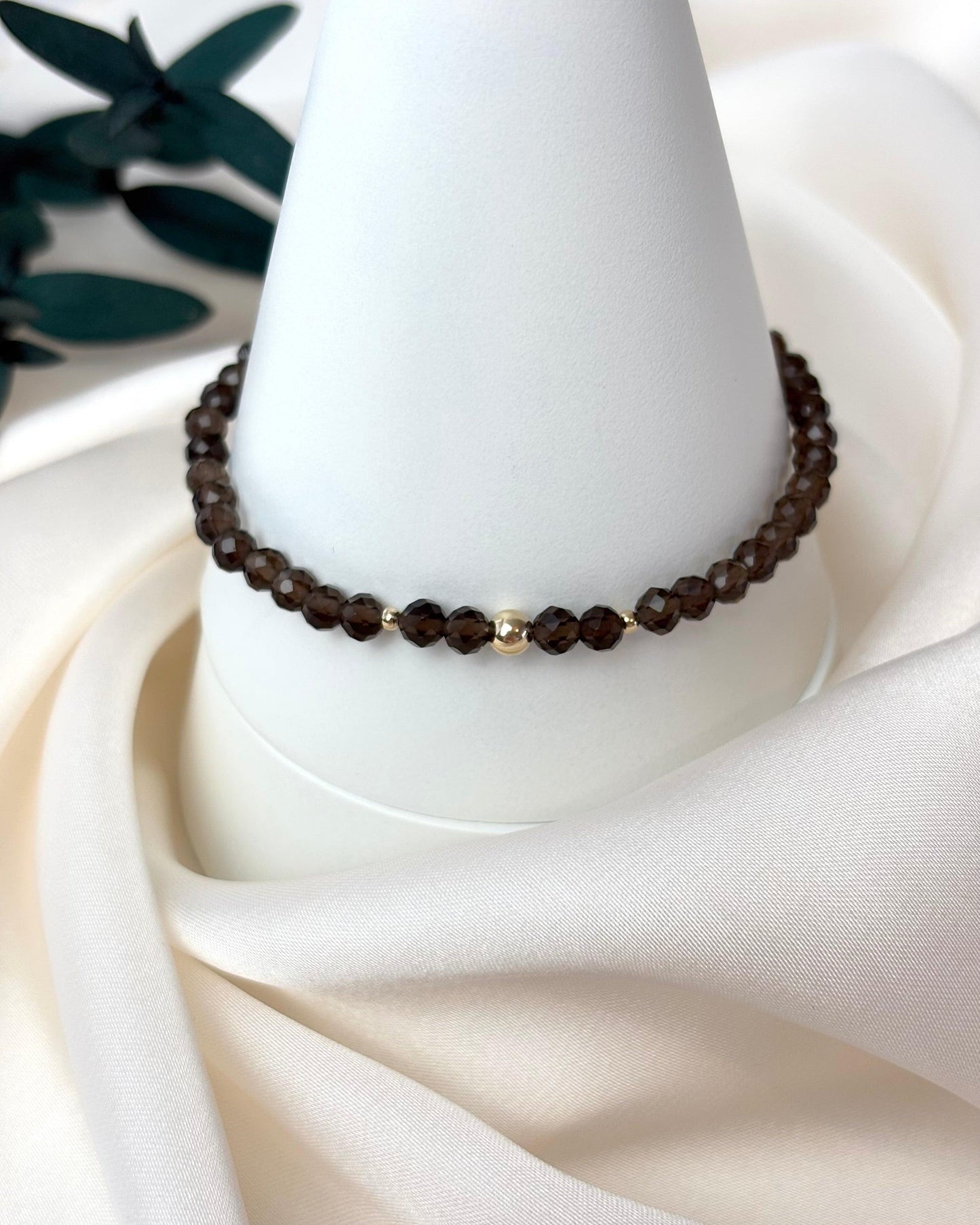 Optimism + Grounding | 14ct Solid Gold Smoky Quartz Bracelet