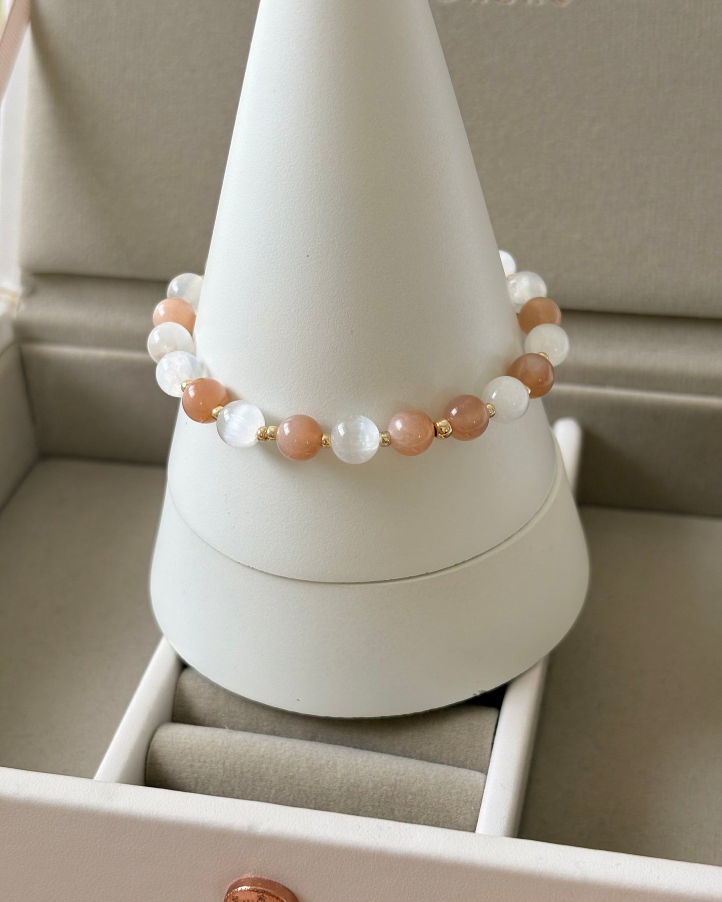 Purity + Power | Peach Sunstone + Selenite Bracelet