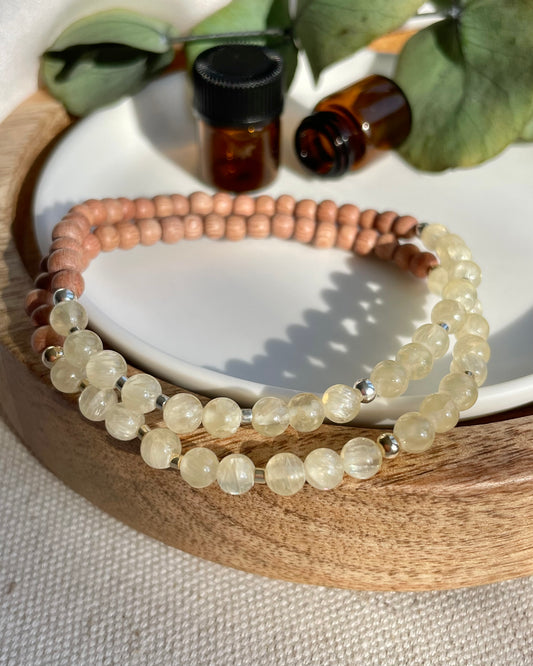 Optical Honey Calcite Diffuser Bracelet