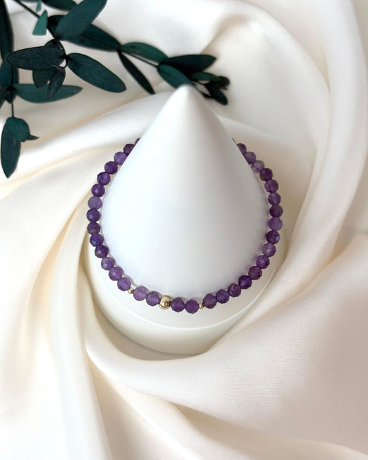 Intuition + Inner Peace | 14ct Solid Gold Amethyst Bracelet