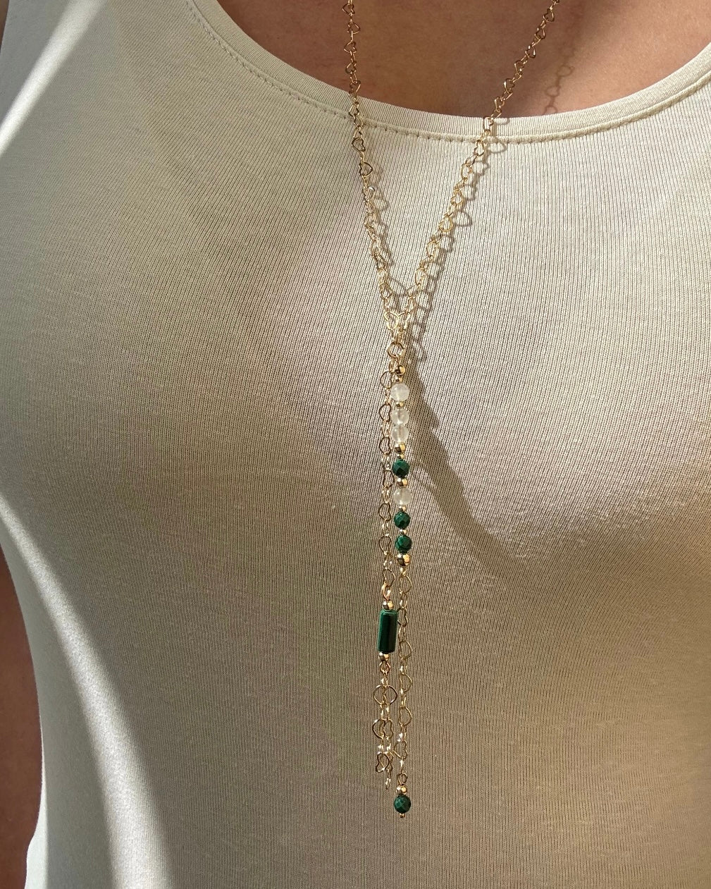 Protection + Guidance | Malachite & Moonstone Necklace