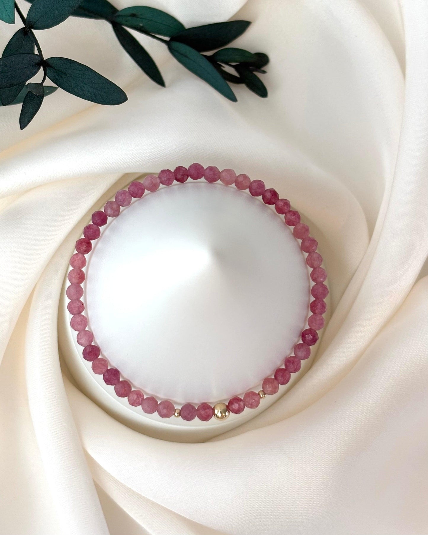 Self Worth + Joy | 14ct Solid Gold Pink Tourmaline Bracelet