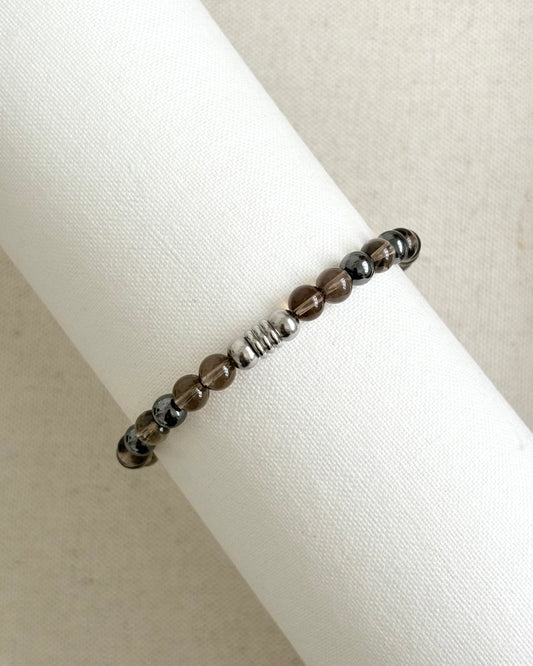Inner Peace and Grounding | Smoky Quartz + Hematite