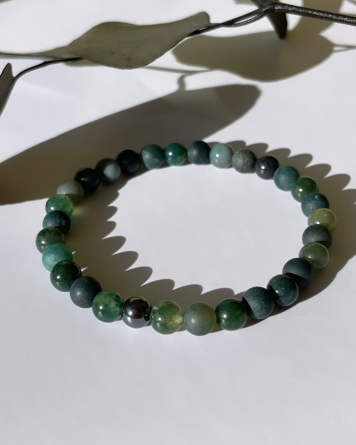 Grounding & Positivity Moss Agate Bracelet