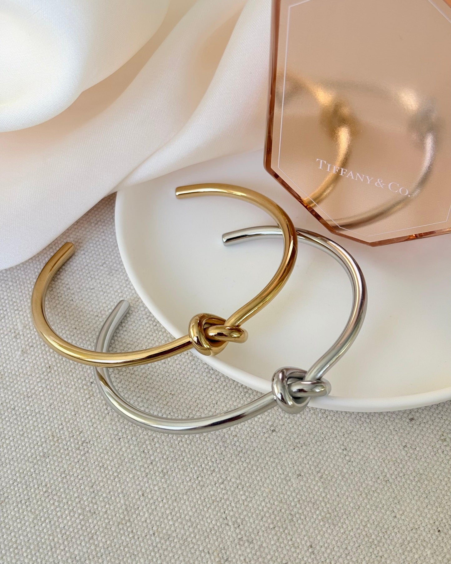 Waterproof + Tarnish Free: Dainty Knot Bangle