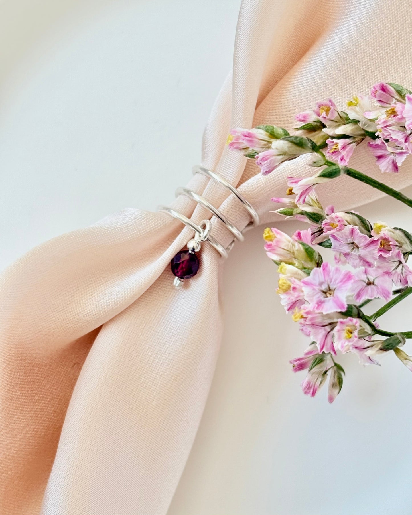 Garnet Ear Cuff | 925 Sterling Silver / 18k Gold Filled