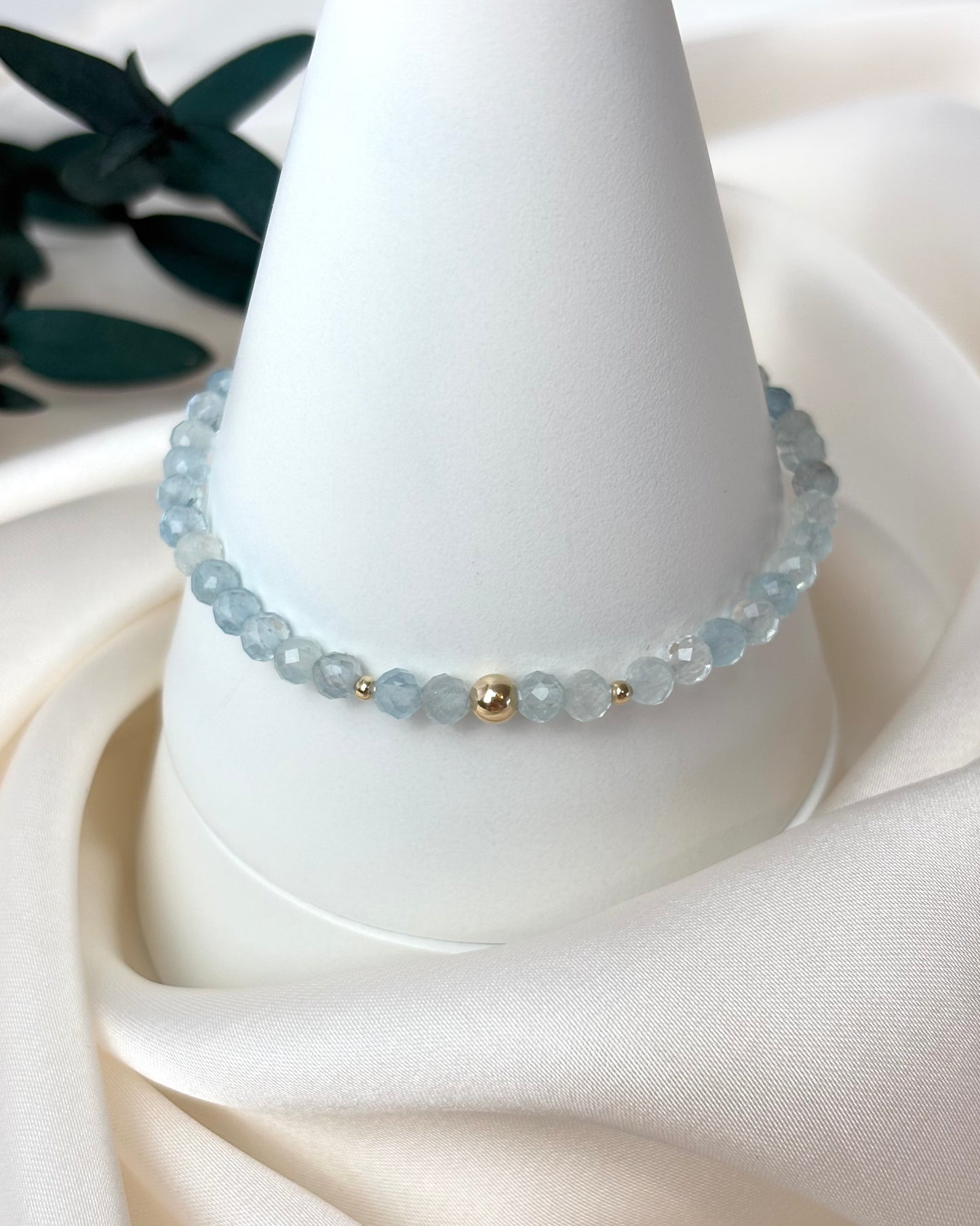 Courage + Grace | 14ct Solid Gold Aquamarine Bracelet