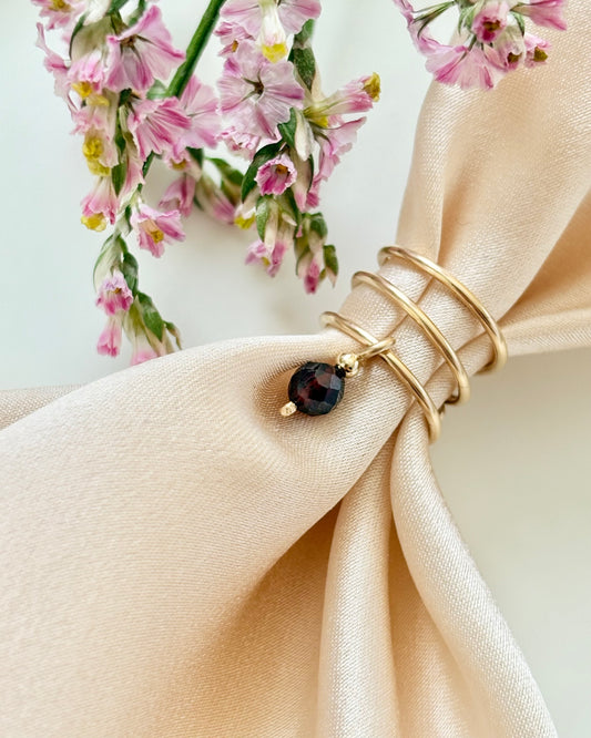 Garnet Ear Cuff | 925 Sterling Silver / 18k Gold Filled