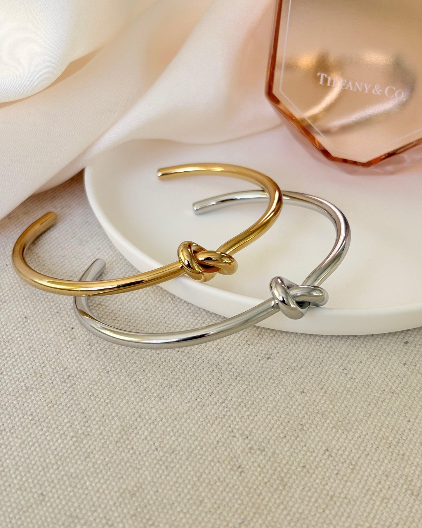 Waterproof + Tarnish Free: Dainty Knot Bangle