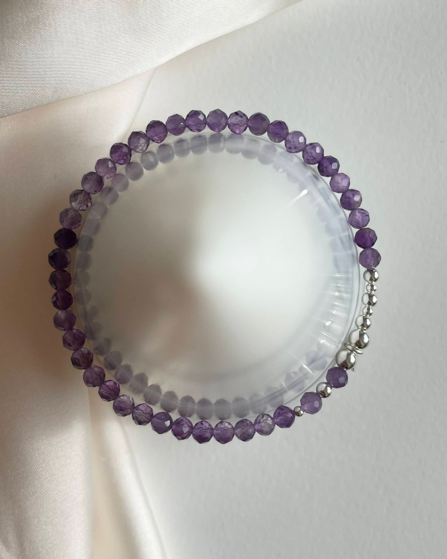 Sterling Silver Amethyst February Birthstone Bracelet