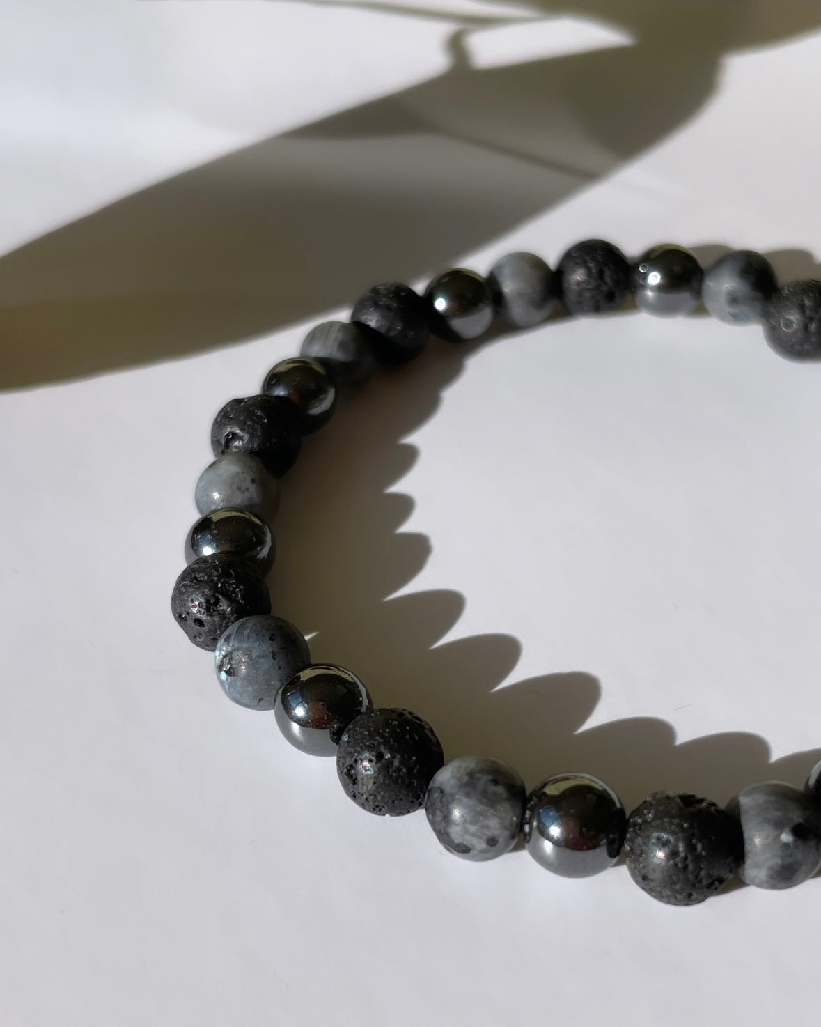 Strength & Grounding - Larvakite, Hematite And Larva Beads