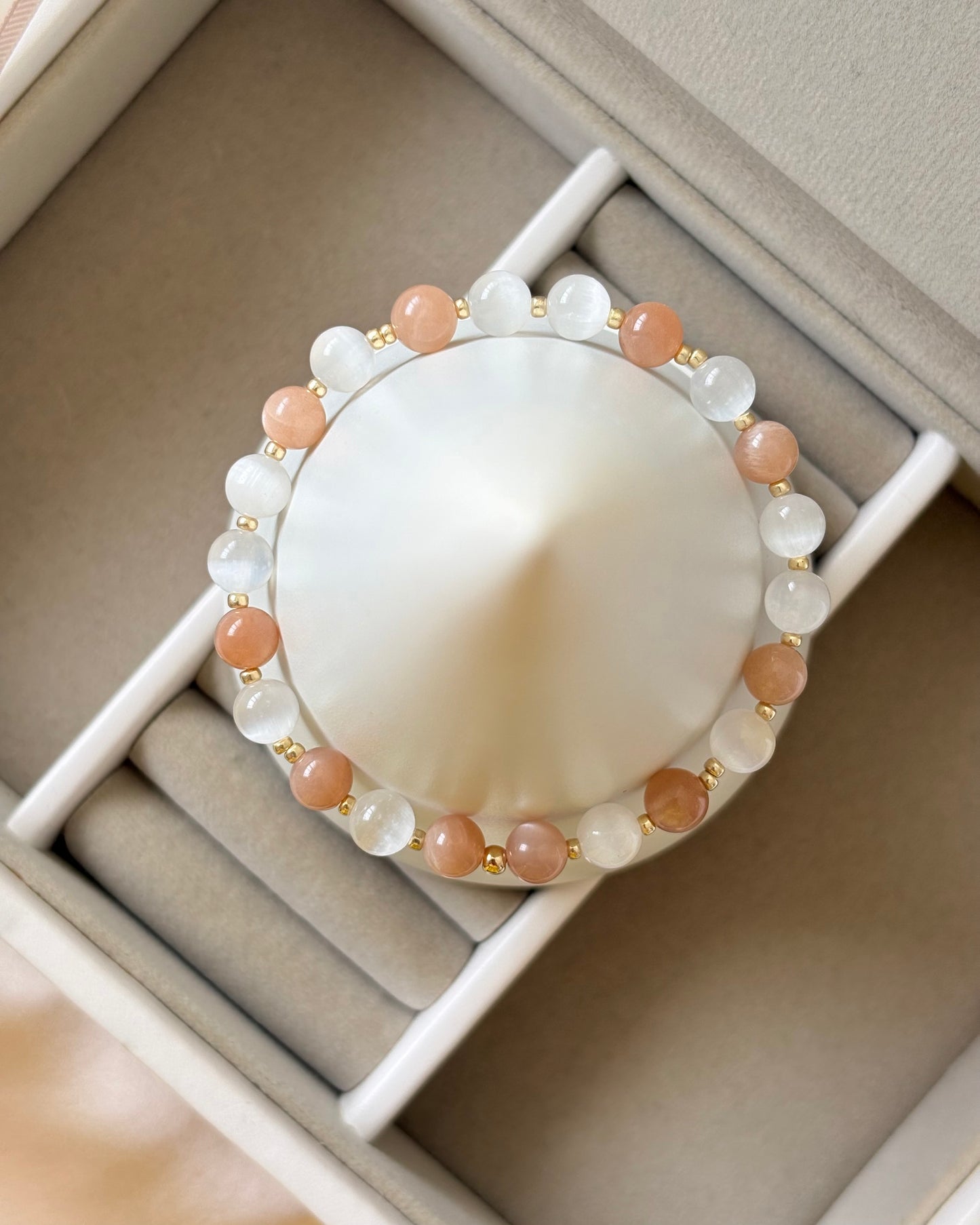 Purity + Power | Peach Sunstone + Selenite Bracelet