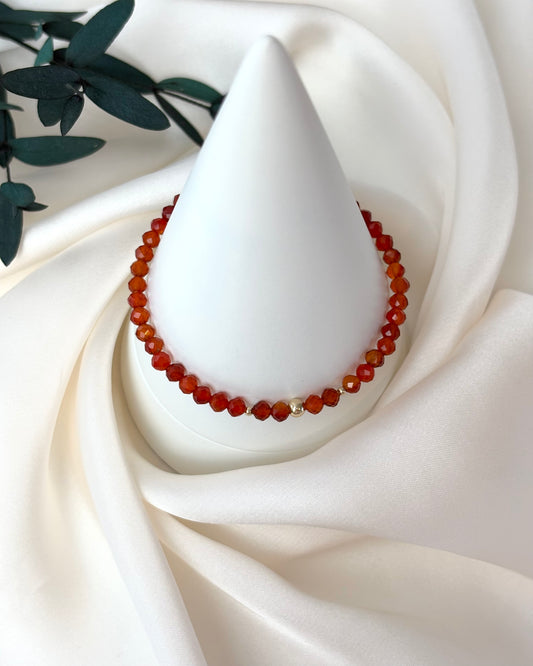 Confidence + Motivation | 14ct Solid Gold Carnelian Bracelet