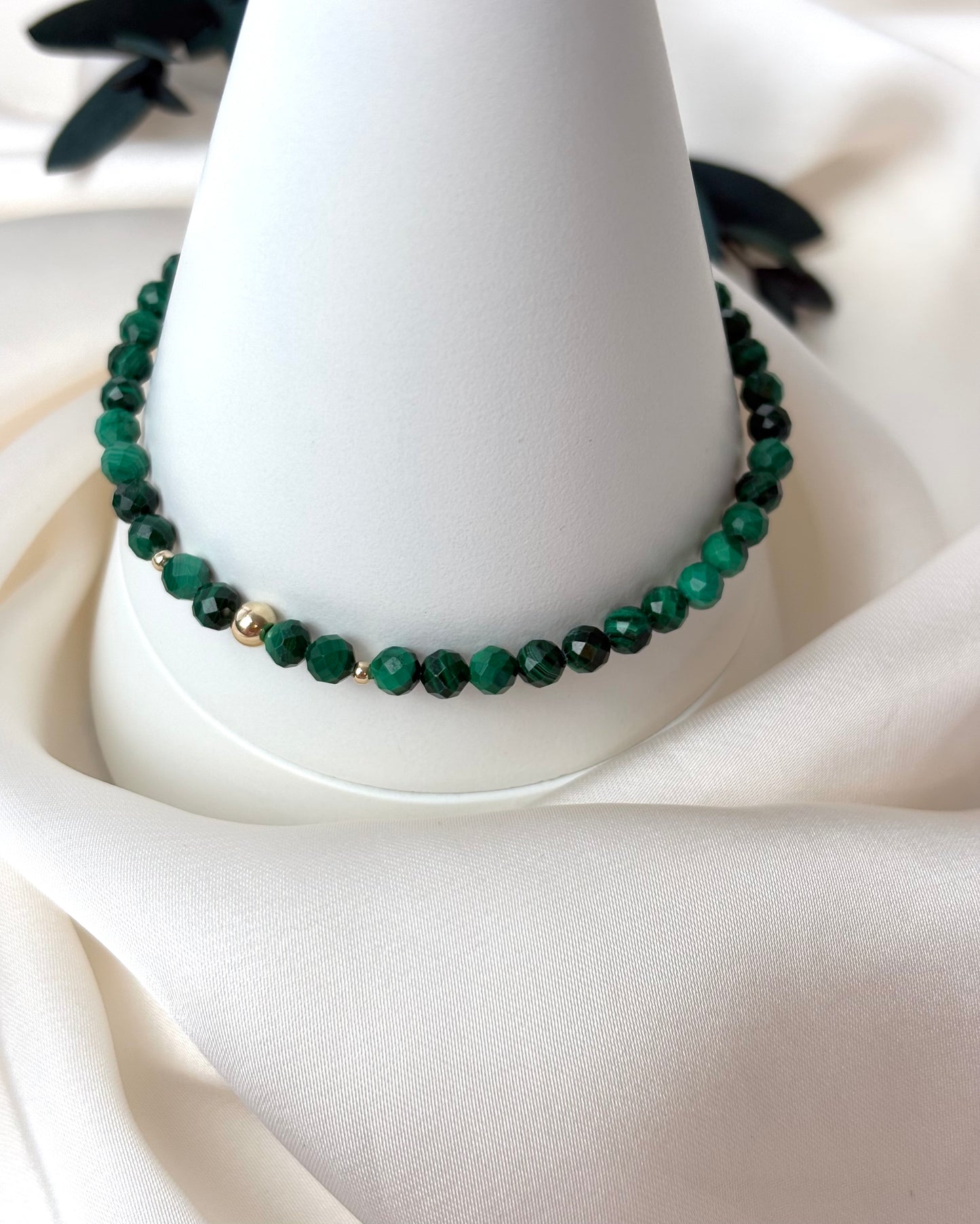 Love + Light | 14ct Solid Gold Malachite Bracelet