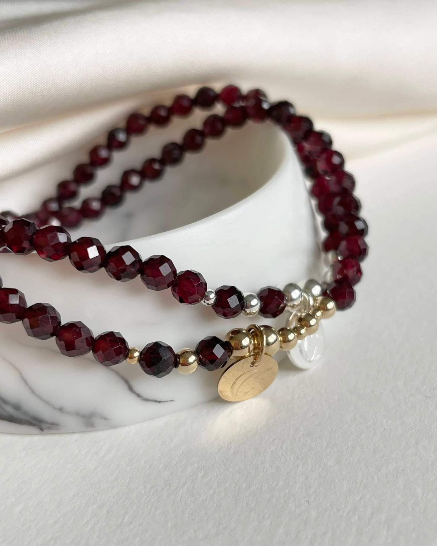 January Birthstone Bracelets Garnet