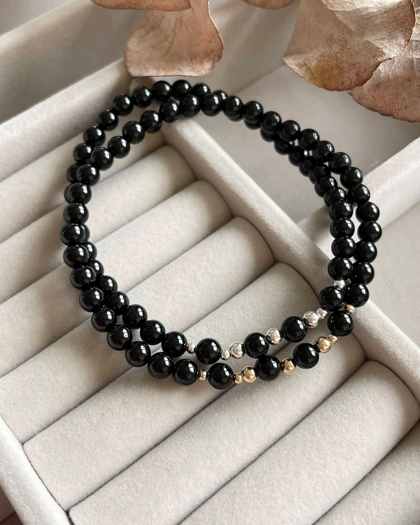 Dainty Black Tourmaline Women’s Bracelets