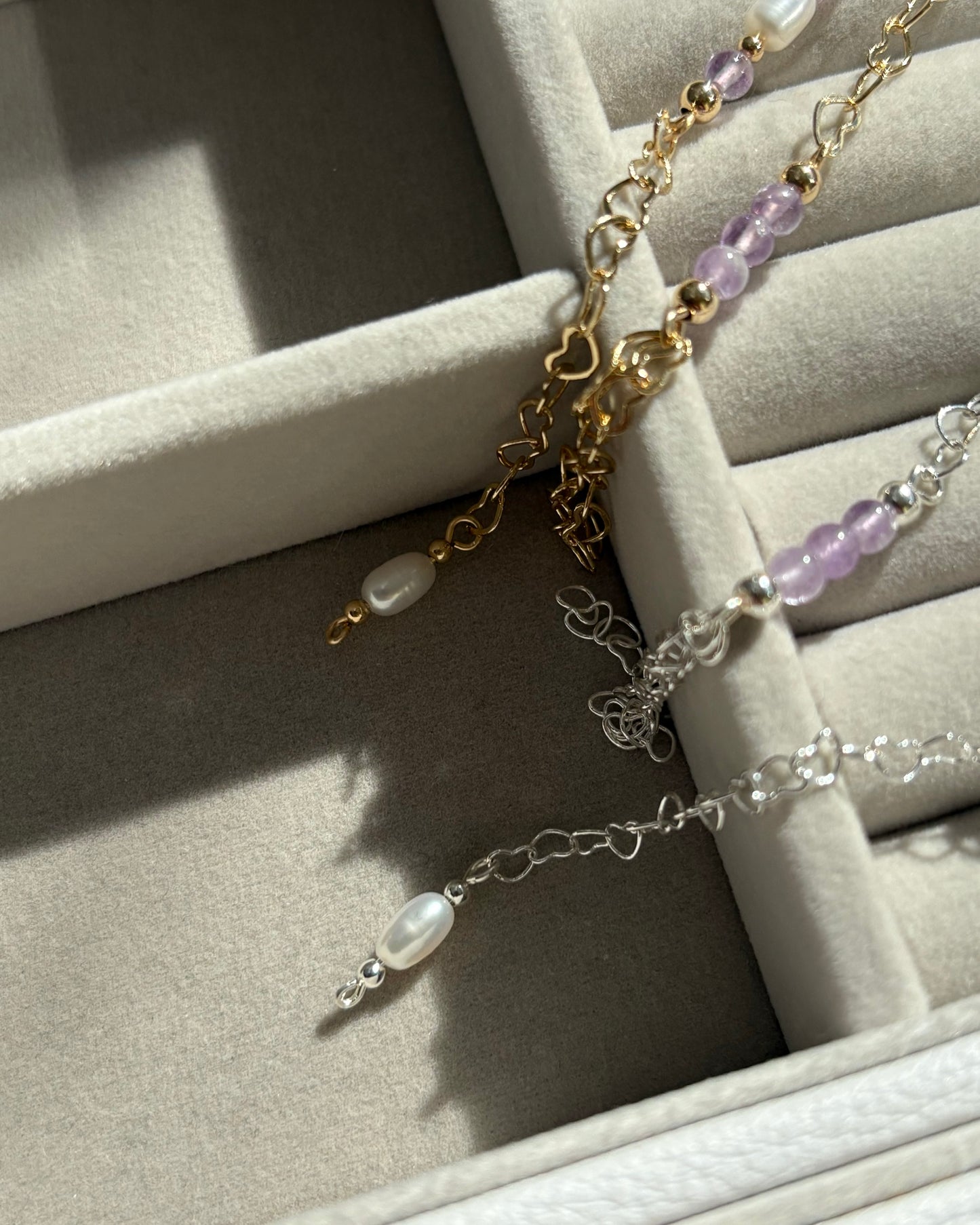 Purity + Peace | Lilac Amethyst & Fresh Water Pearl Necklace