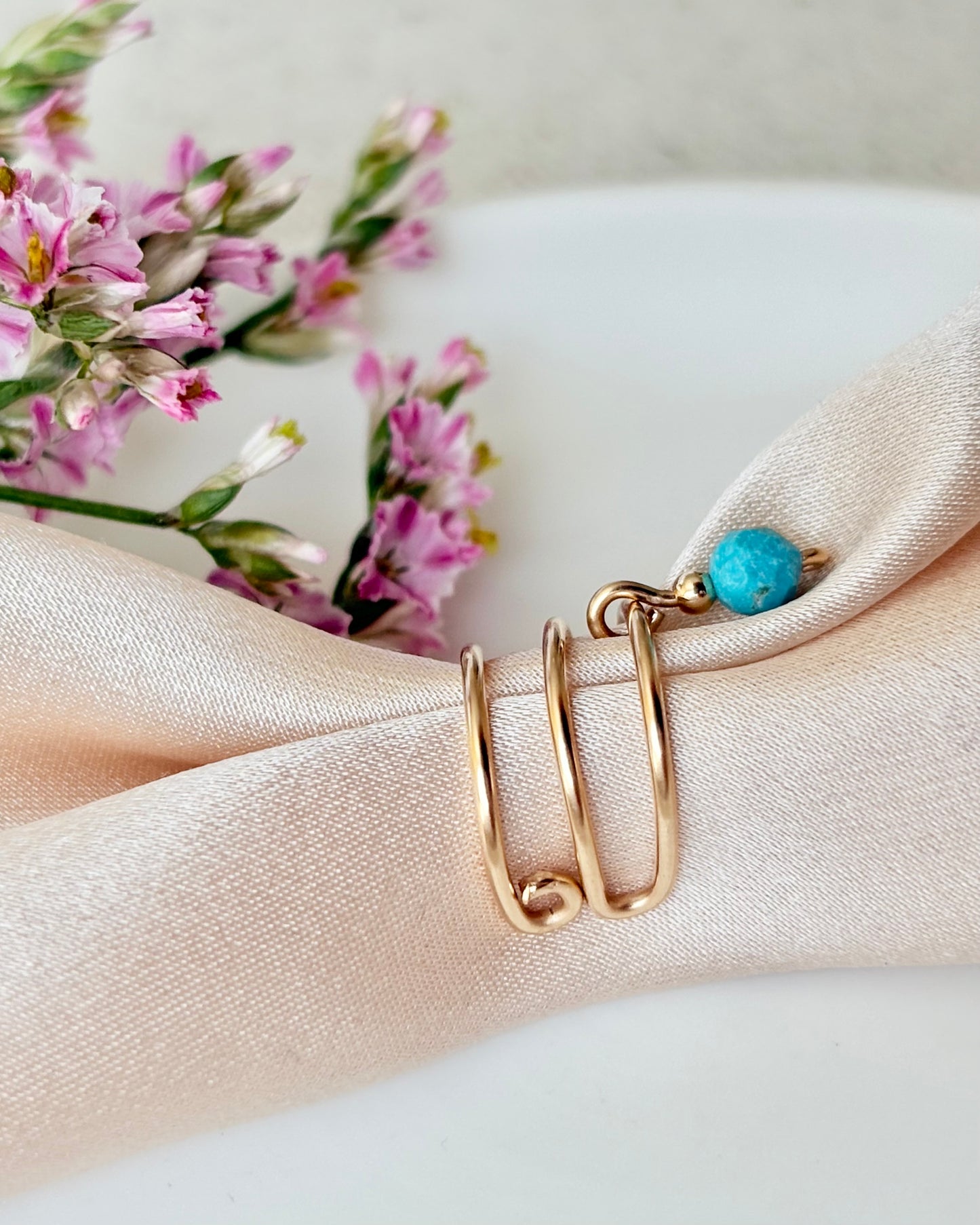 Turquoise Ear Cuff | 925 Sterling Silver / 18k Gold Filled