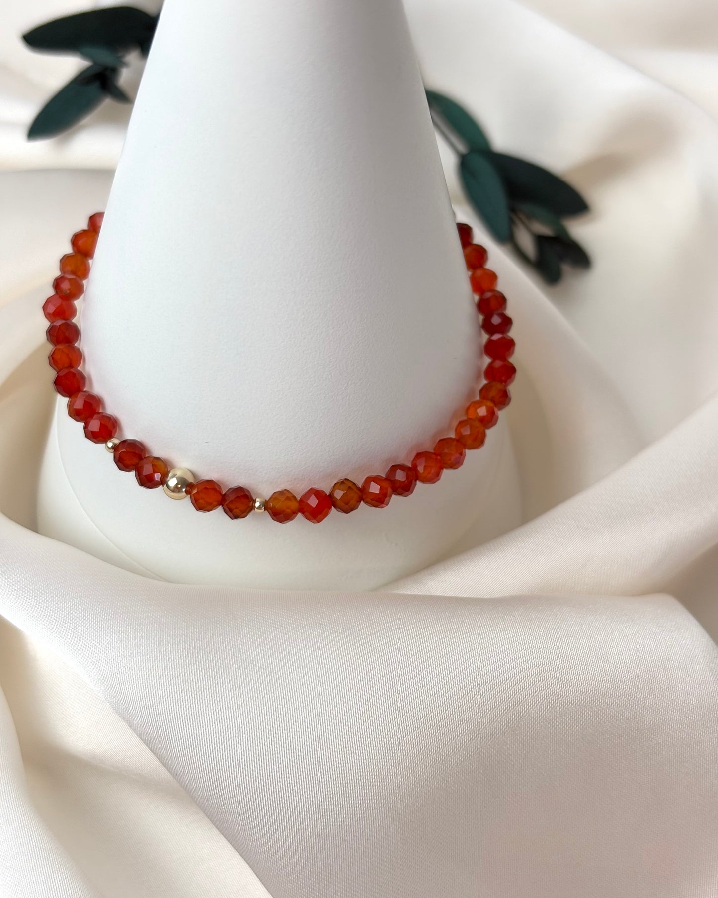 Confidence + Motivation | 14ct Solid Gold Carnelian Bracelet